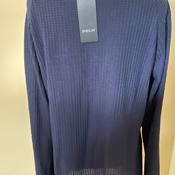 Ladys Navy Blue Sheilay Floral Waffle Knit Sweater Size XL - Picture 8 of 11